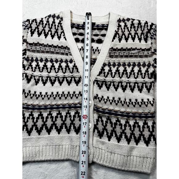 Rag & Bone Willow Fairisle multi color wool short cardigan sweater M - Picture 4 of 12